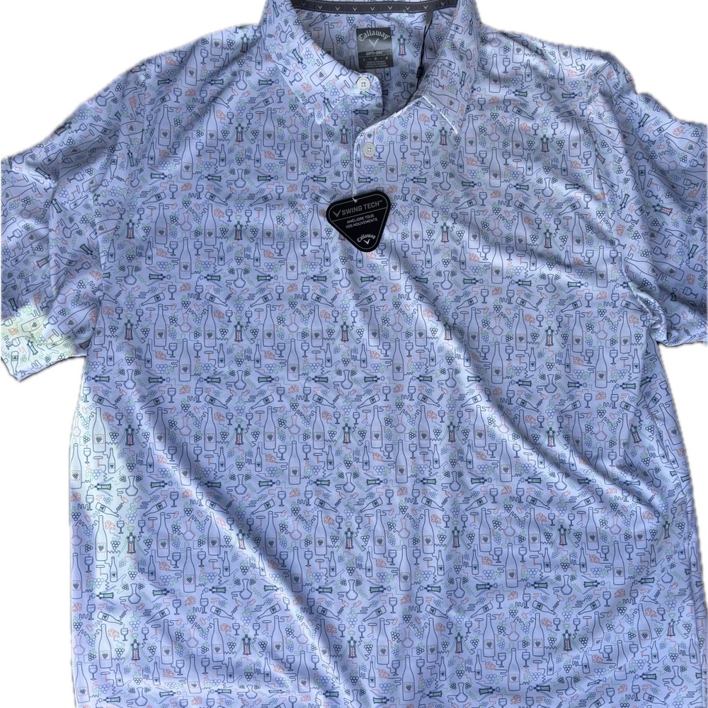 Callaway White Patterned Men's Shirt